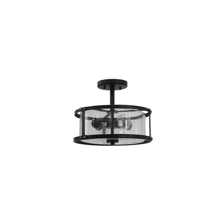 

Archer 13 in. 2-Light Leathered Bronze/Antique Nickel Semi-Flush Mount