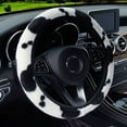 thumbnail image 7 of Universal Black Cute Fluffy Plush Cow Car Steering Wheel Cover Lady Women Gift, 7 of 7