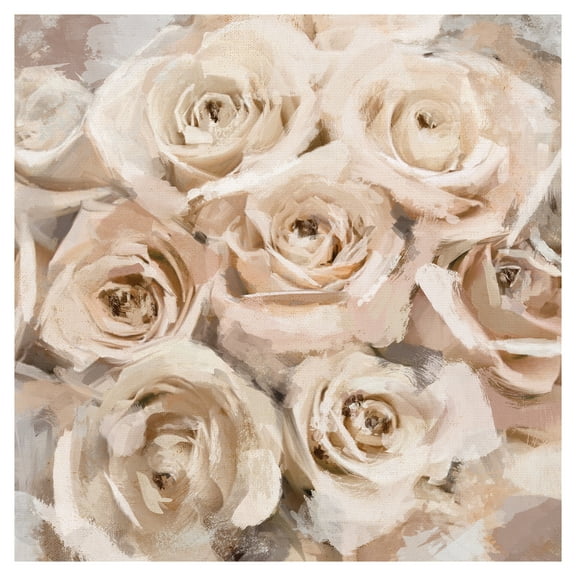 Masterpiece Art Gallery Paper Roses Coral by Studio Arts Canvas Art Print