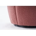 thumbnail image 7 of Swivel Barrel Chair, Teddy Fabric Accent Armchair with Stable Metal Base, 360 Degree Swivel Round Club Chair, Single Leisure Chair for Living Room Bedroom Office, 25.2''L x 25.2''W x 28''H, Red, 7 of 7