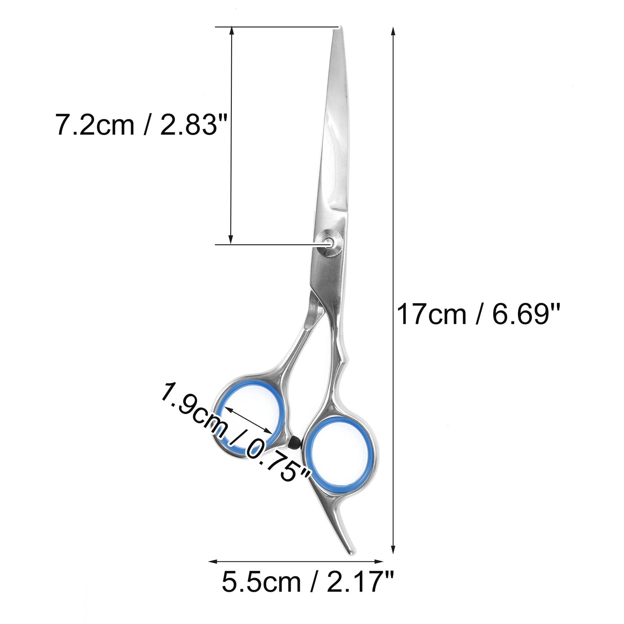 Unique Bargains 1 Pc Pet Grooming Scissors for Pets Shop 5.5 Inches Silver Tone Blue