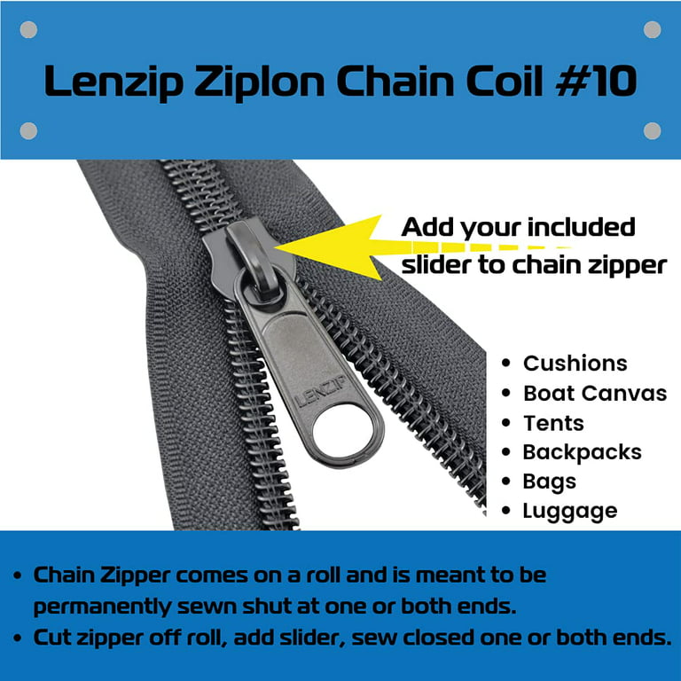 Lenzip Zipper Sliders Plastic Vislon #10 Locking Single Pull