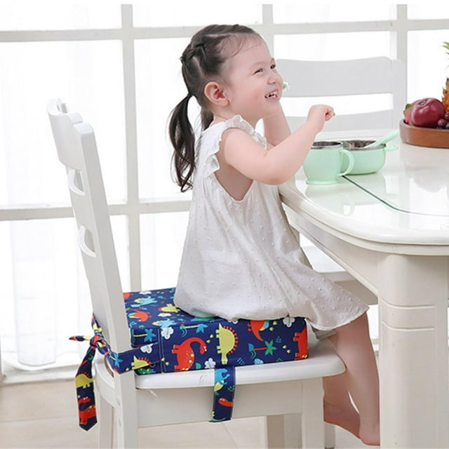 Cojín de silla de comedor Macarena con correas para bebé dinosaurio azul
