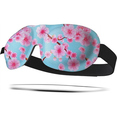 SMUG 100% Blackout Deep Sleep Mask, Adult, Contoured 3D Lash Protector, Cherry Blossom