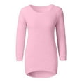 thumbnail image 4 of Mohiass Fluffy Fuzzy Sweater for Women Casual Crewneck Loose Long Sleeve Pullover Tops Winter Warm Baggy Jumper Sweaters Pink M, 4 of 7