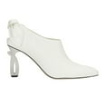 thumbnail image 3 of XYD Women Back Bow Cutout Booties Sculptural High Heel Square Toe Pumps Work Dress Formal Shoes Size 12.5 White, 3 of 4