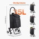 thumbnail image 4 of VEVOR Carrito de compras plegable de 36 l con bolsa de almacenamiento y 6 ruedas, 4 of 9
