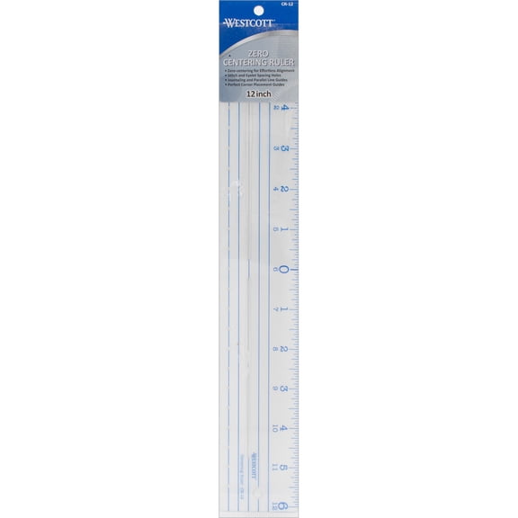 C-THRU Plastic Ruler 12" Flexible Zero Centering, Clear