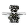 thumbnail image 4 of Solid 925 Sterling Silver Stackable Marcasite Dog Ring Eternity Band Size 9, 4 of 6