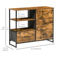 thumbnail image 3 of HOMCOM Armoire de rangement cuisine 4 tiroirs 2 étagères ouvertes, 3 of 10