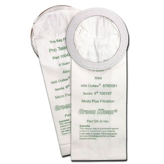 Green Klean Replacement Vacuum Bags Fit ProTeam GK-Q-VAC-P