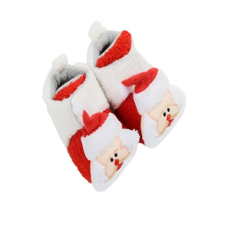 

Seyurigaoka Infant Baby Booties Anti-Slip Soft Sole Winter Warm Slippers with 3D Cartoon Doll