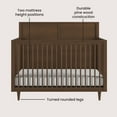 thumbnail image 5 of Child Craft Surrey Hill Crib and Dresser Nursery Set, 4-in-1 Convertible Crib with 3-Drawer Dresser, Toasted Chestnut, 2-Piece, 5 of 8