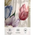 thumbnail image 6 of Sheer Curtains 96 Inches Long 2 Panels Set for Living Room, Colorful Tulips Floral Semi Sheer Curtains for Windows, Modern Art Watercolor Pastoral Voile Window Treatments Rod Pocket Curtain, 6 of 7