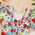 thumbnail image 5 of REORIAFEE Cute Swimsuits for Teen Girls One Piece Age 8-14 Years Puff Sleeves Cute Flower Print Beachwear Swimwear Bathing Suits High Waist Quick Dry 2024 Fashion Clothing, 5 of 9