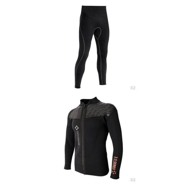 Traje De Neopreno De Manga Larga, Buceo, Cremallera Frontal, Traje De Buceo, Chaqueta De Pantalones (2 Juegos), Protección Contra Los