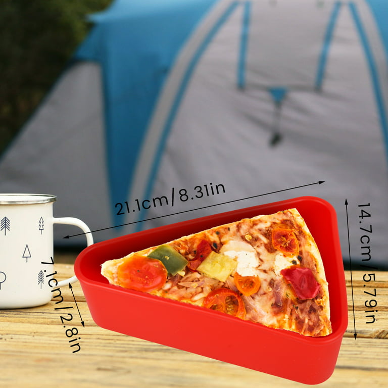 Silicone Pizza Box with Lid Reusable Silicone Pizza Slice Container  Microwave Safe Nonstick Pizza Storage Container Washable Food Storage Box  for Kitchen Picnic Black & Red 