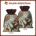 thumbnail image 2 of Rocae Wood Grain Shark Print Christmas Drawstring Linen Gift Bag with Drawstrings Treat Bag Goody Present Bags for Christmas Party Favor, 2 of 8