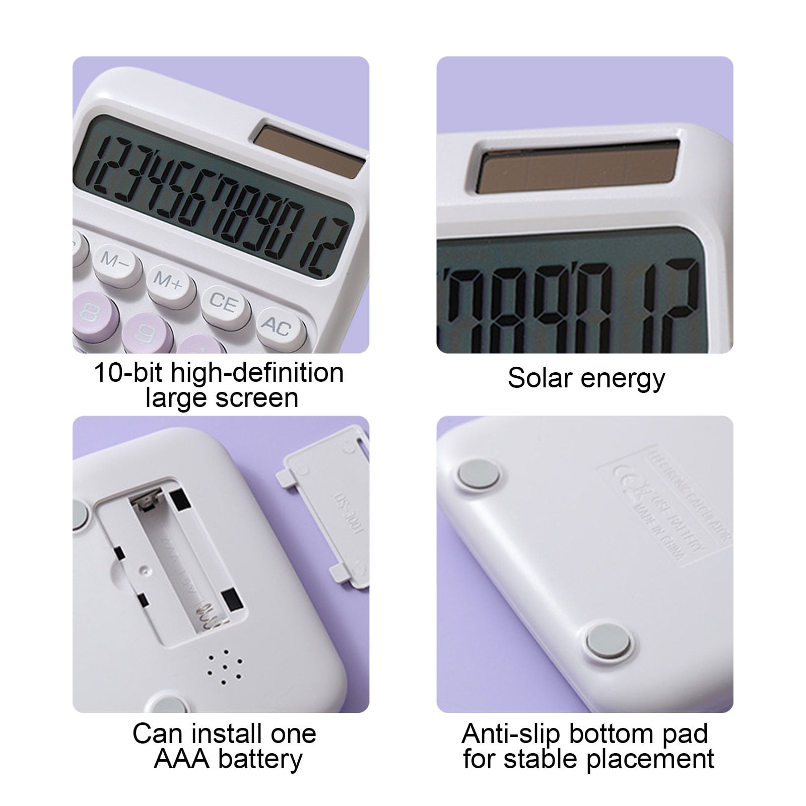 BRELIL Solar Powered Calculator, Dual Power Supply Calculator With 7 Cell Battery Backup, Large Display Desktop Calculator For Office Use, Study Supplies For Study And Teachers, Home Office Math Tool