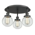 thumbnail image 3 of Innovations Lighting  Beacon - 3 Light 18" Flush Mount Clear/Matte Black, 3 of 5