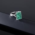 thumbnail image 5 of Gem Stone King 10K White Gold Green Malachite Engagement Ring for Women | 10.00 Cttw | Emerald Cut 14X10MM | Gemstone Birthstone | Size 6, 5 of 6