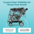 thumbnail image 3 of Foundations 4-Seat Quad Stroller Rain Cover 3 Pack, Easy to Use Snaps Surrounding a Mesh Window, Air Ventilation While Covered (Clear), 3 of 6