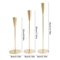 thumbnail image 3 of Qholemyo Set Of 3 Sleek Gold European Candleholder Tabletop Ornament Home Decor For Wedding Candlelit Dinner, 3 of 6