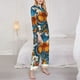 thumbnail image 3 of Fotbe Spring Butterfly Flowers Conjunto de Pijama de Manga Larga para Mujer con Estampado, Ropa de Dormir de 2 Piezas, Conjunto de Casa Suave y Cómodo con Bolsillos-Small, 3 of 7