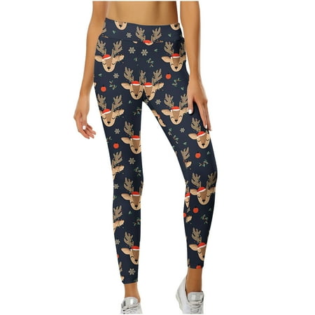 

Charella Women s Running Printing Elasticity Pants Workout Leggings Fashion Yoga Pants Navy XXL