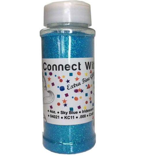 iConnectWith Glitter - Sky Blue Neon, Extra Fine Iridescent Glitter