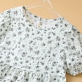 thumbnail image 4 of Rvasteizo Dresses for Girls Solid with Mini Floral Print Puff Sleeve Round Neck Casual Dress for 3-15Years, 4 of 4