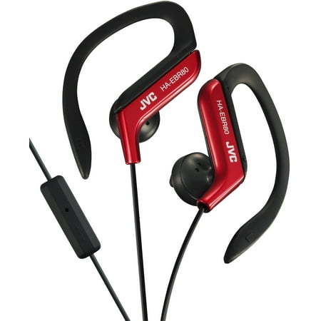 UPC: 0046838064265 | JVC HAEBR80R Clip Style Sports Headphones with mic and Remote (Red)
