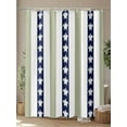 thumbnail image 4 of Fsddascl Coastal Turtle Shower Curtain Set - Standard 72" x 72" Washable Bathtub Curtain with 12 Hooks, Sage Green Stripe Navy White Ocean Waterproof Fabric Stall Shower Curtains for Bathroom/Bathtub, 4 of 6