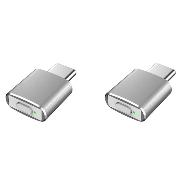 2X Mouse Jiggler USB C, Indetectable, Automático, Tipo C, 3 Modos de Movimiento, Sin Necesidad de Controladores, para Mantener la Computadora , Color Plateado