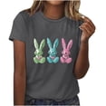 thumbnail image 3 of VKOYWKM Women's Easter Eggs T Shirts Short Sleeve Summer T-Shirts Cute Bunny Rabbit Graphic Tees Tops Holiday Crew Neck Loose Fit Bunny T-Shirts, 3 of 5