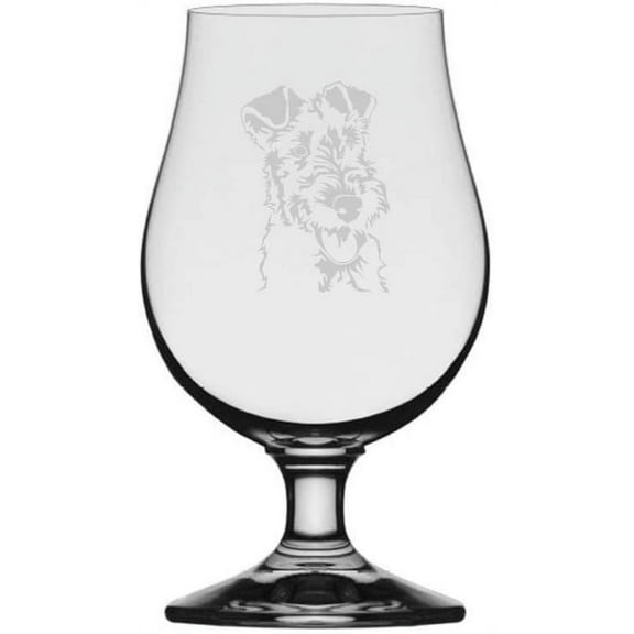 Wire Fox Terrier Dog Themed Etched 13.25oz Iona Beer Glass