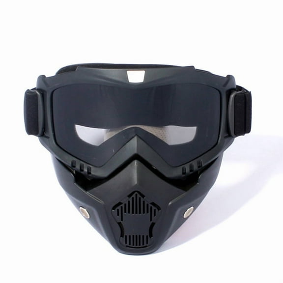 Motocross Sunglasses Windproof Cycling Riding Skiing Goggles with Mouth Mask UV Protection Bike Motorcycle Cycling Helmet Mask (Gray)