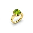 thumbnail image 2 of Natural Certifed 925 Sterling SilverGold Plated Green Peridot Gemstone Ring Woman And Men, 2 of 3