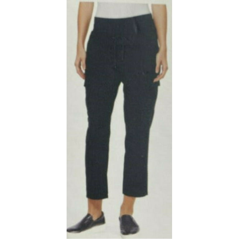 Jomad Women's Wrinkle Resistant Breathable Cargo Capri Pants (Black, Medium)