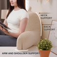 thumbnail image 4 of Reading Pillow Bed Wedge Large Adult Children Backrest with Arms Back Support for Sitting Up in Bed/Couch for Lounging Bedrest,Waffle Stereoscopic Design,Ivory, 4 of 9