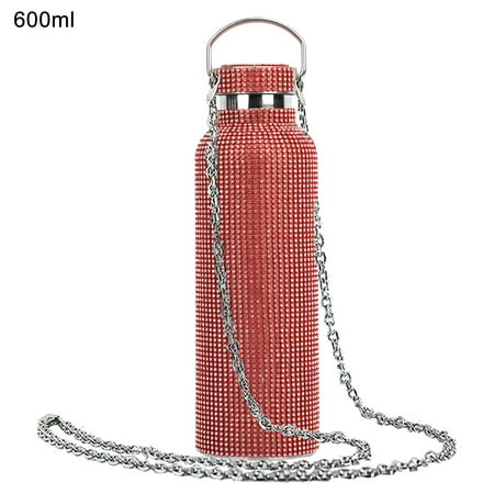 

Yoone 350ml/500ml/600ml/750ml Vacuum Bottle Fashion Large Capacity Portable Stainless Steel Faux Diamond Water Bottle Birthday Gift