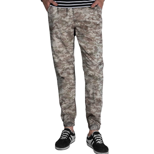 Pantalones Jogger Chino para Hombre Match Color Camuflaje Marrón Claro Talla 36