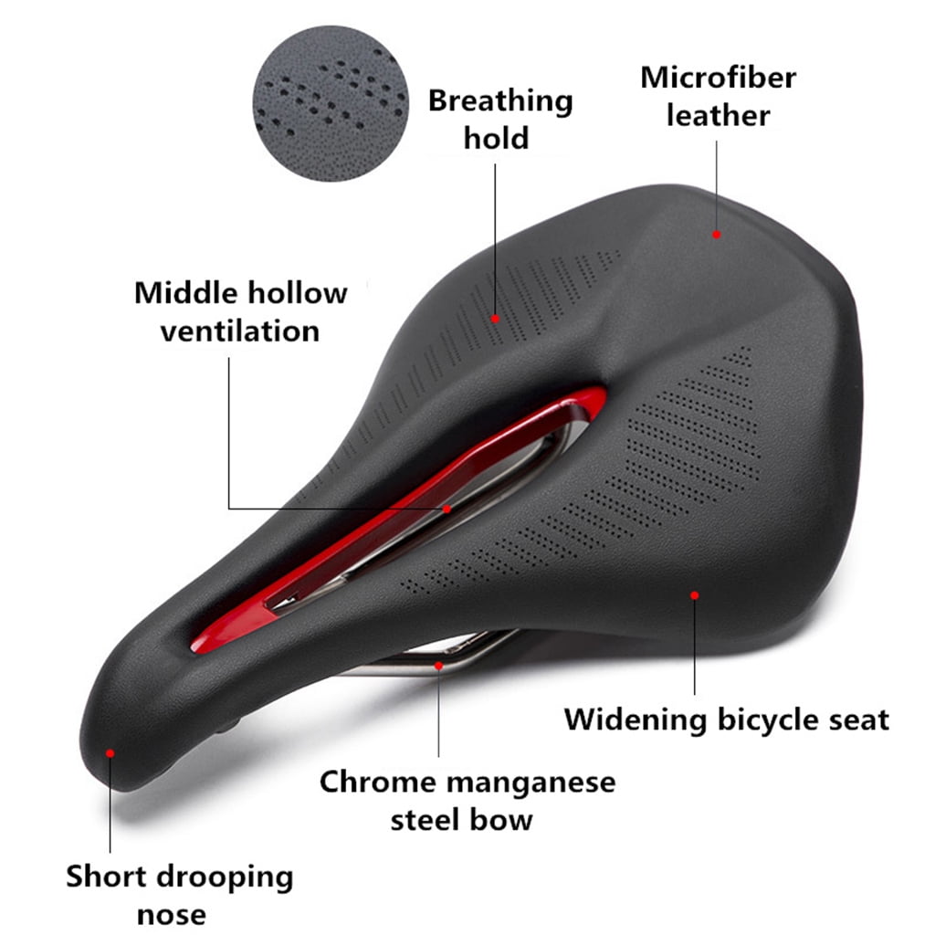 MTB Mountain Road Bike Bicycle Saddle Soft PU Leather Middle Hollow Cycling Seat 