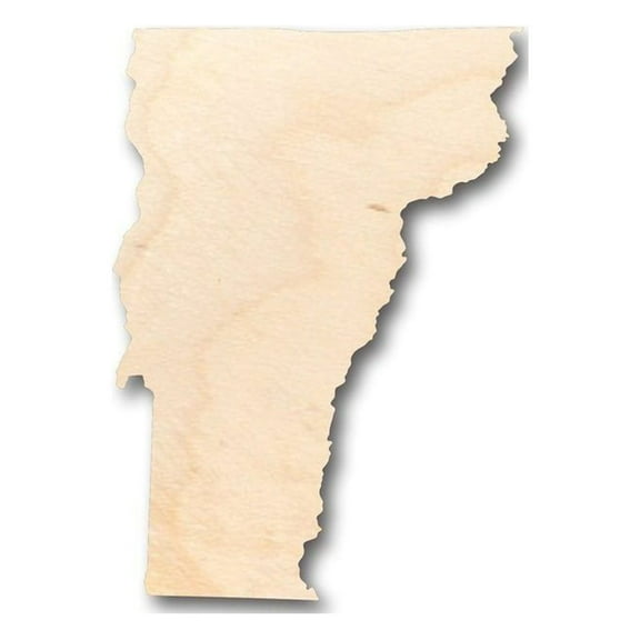 Unfinished Wood Vermont Shape - State - Craft - up to 46" DIY 5" / 1/4"