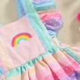 thumbnail image 6 of Bagilaanoe Newborn Baby Girl Summer Rompers Rainbow Print Fly Sleeve Bodysuits 6M 9M 12M 18M  Infant Casual One Piece Jumpsuit, 6 of 8