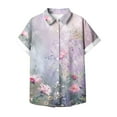 thumbnail image 5 of Fiudx Camisas de Mujer Blusas de Manga Corta Estampadas Informales Regulares para Mujertop, 5 of 5