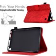 thumbnail image 2 of Embossed Tree PU Leather Flip Tablet Case for Amazon Kindle Fire 7 12th Generation 2022 Shockproof Protection Card Slots Holder Stand with Pen Slot & Auto Sleep/Wake Case Cover, Red, 2 of 9