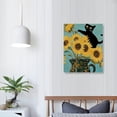 thumbnail image 4 of LHONGY  Funny Black Cat Art Poster Vintage Van Gogh Sunflower Cat Print Canvas Wall Art Cute Animal Room Aesthetic Prints Painting 12x16 in, 4 of 5