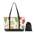 thumbnail image 7 of FORMRS Canvas Laptop Tote Bag for Women with 15.6" Computer Compartments Shoulder Handbag, White Vegetables Pattern, 7 of 7