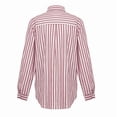 thumbnail image 3 of Women'S Striped Button Down Shirts Casual Long Sleeve Stylish V Neck Blouses Tops with Pockets Rose Red XL, 3 of 4